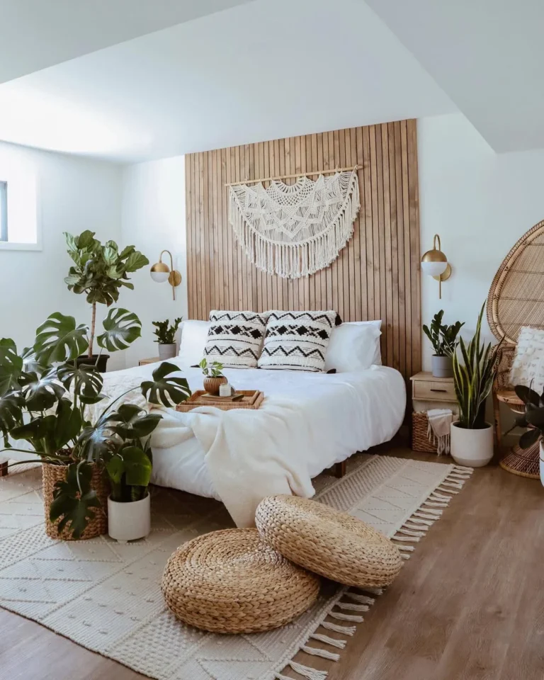 15 Boho Cozy Bedroom Decor Ideas with Earthy Tones, Plants & Cozy Textures