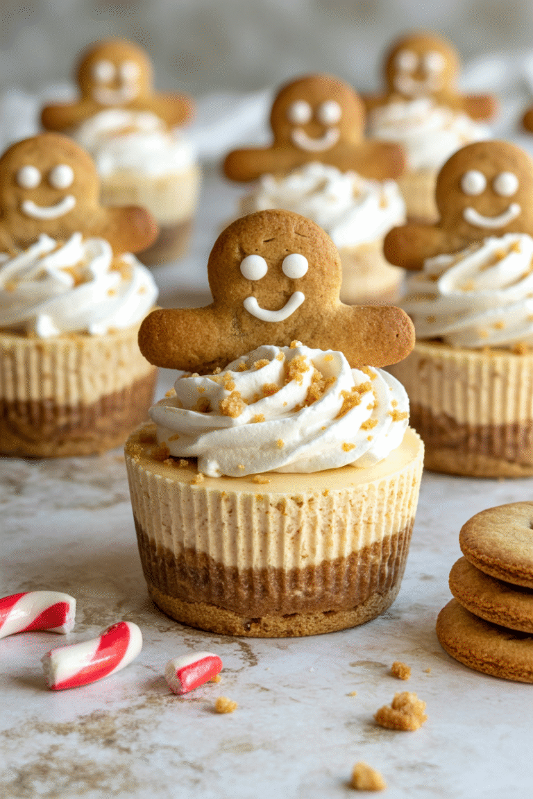 Mini Gingerbread Cheesecake Cups – Easy No-Bake Christmas Treats