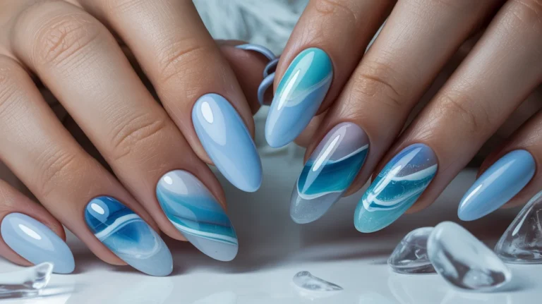 15 Winter Wonderland Acrylic Blue Nail Ideas