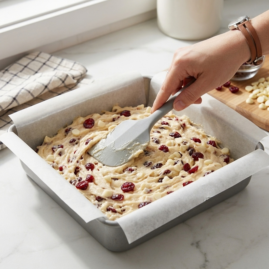 Bake:
Pour the batter into the prepared baking pan, spreading it evenly with a spatula. Bake for 25-30 minutes,