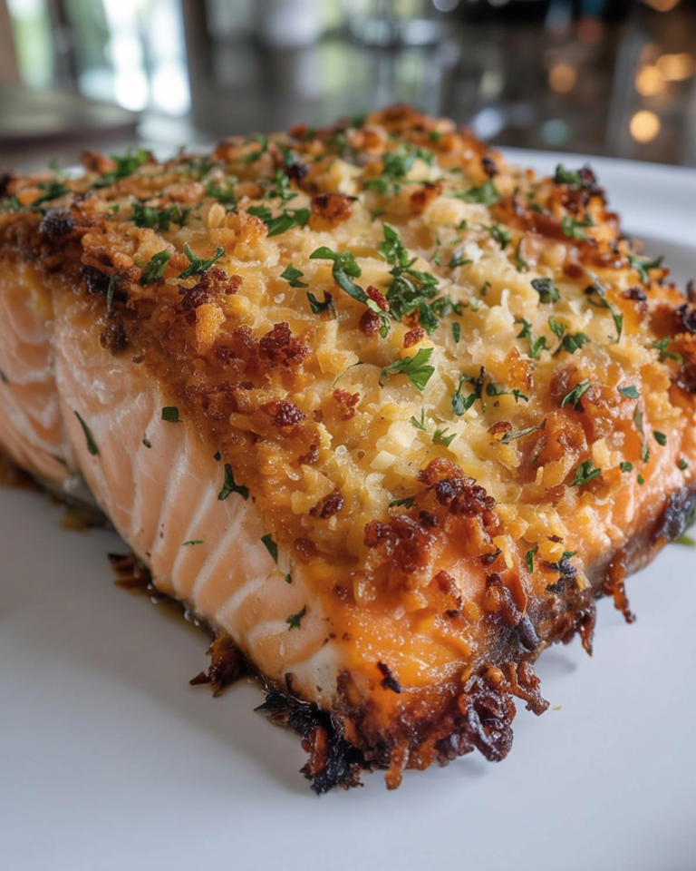 Crispy Parmesan Salmon Bake: A Flavorful, Easy-to-Make Delight