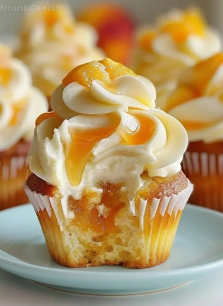 Delicious Honey Peach Cream Cheese Cupcakes Recipe