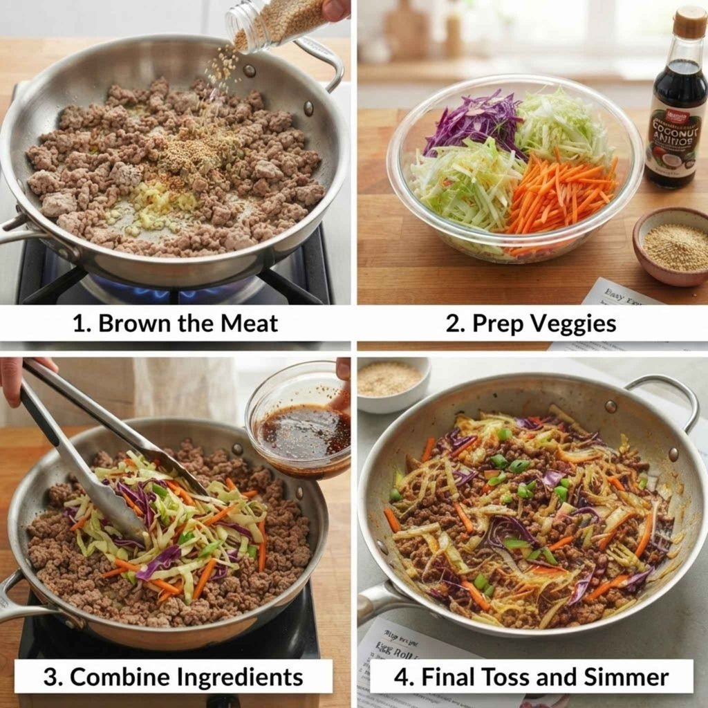 How to make easy egg roll in a bowl