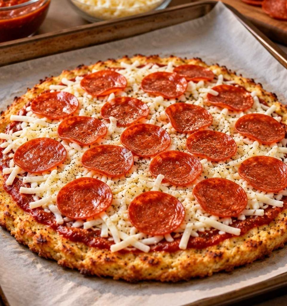 Spread a thin layer of marinara sauce, add mozzarella cheese, and top with pepperoni, vegetables, or your favorite ingredients.