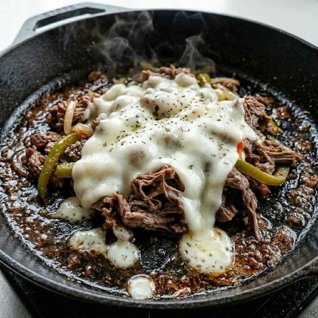 Stir the onions back through the beef and divide the mixture into four portions right there in the pan, shaping each roughly to the length of a roll.