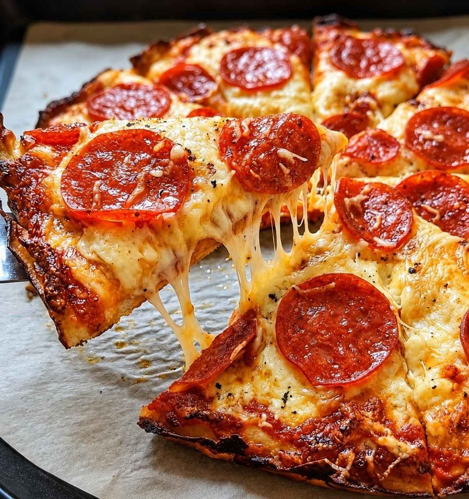 Allow the pizza to cool for a few minutes before slicing. This helps the crust firm up and makes it easier to serve.