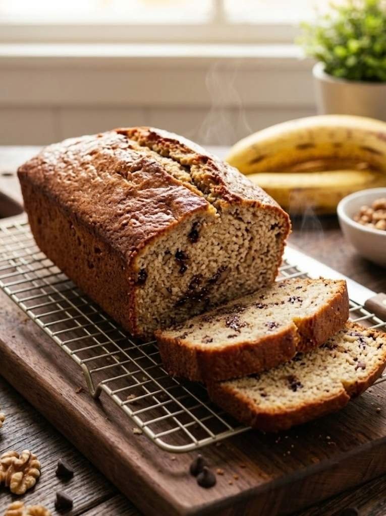 Let it cool at least 1 hour before slicing. Cutting a warm quick bread compresses the crumb and gives you dense, gummy slices even when the loaf is perfectly baked.