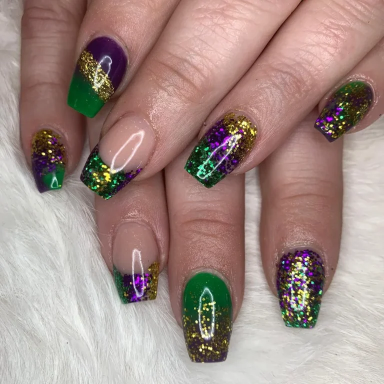17 Mardi Gras Nails Ideas to Celebrate in Bold, Festive Style