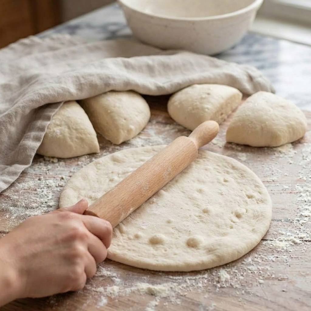 Divide into 4 equal pieces and roll each into a ball.