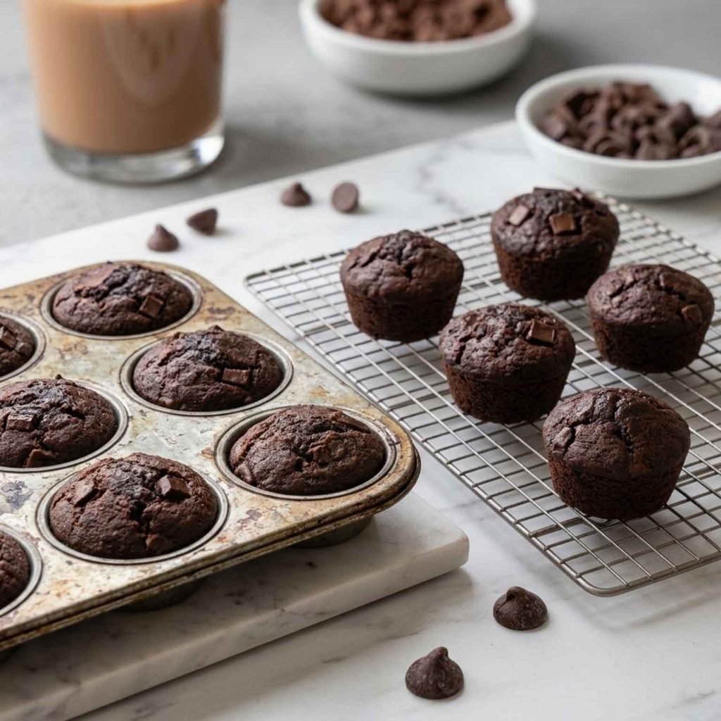 How to Make Double Chocolate Chocolate Chip Muffins That Are Soft, Moist, and Bakery Perfect