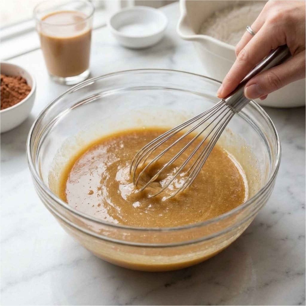 Step 2: Whisk the Dry IngredientsWhisk the flour, cocoa powder, baking soda, baking powder, and salt in a large bowl for a full 30 seconds.