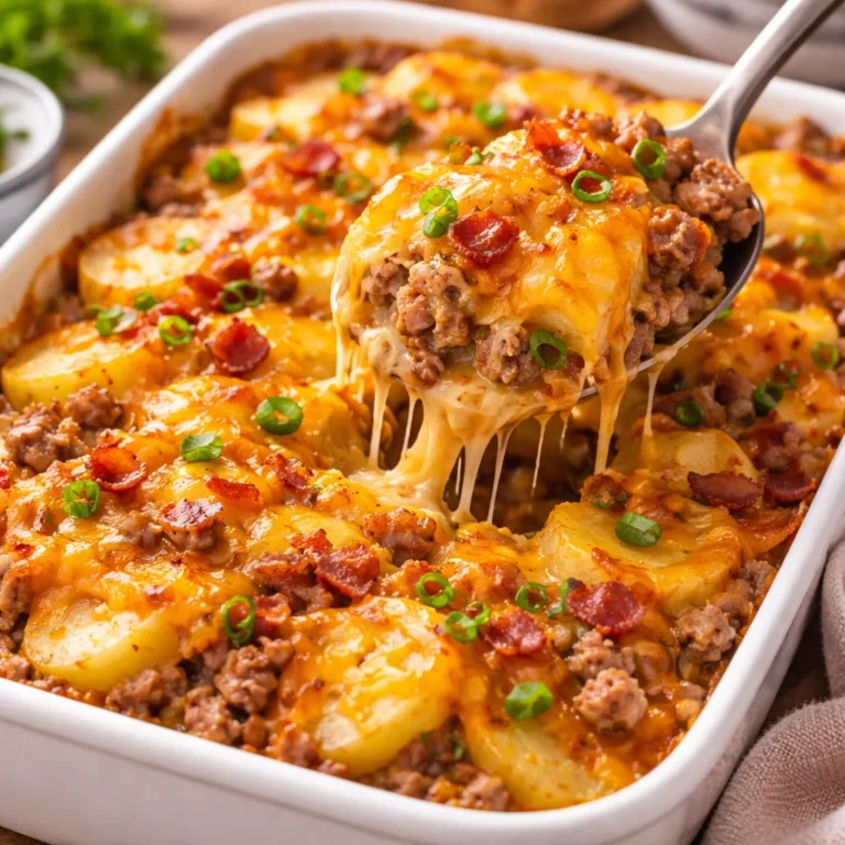 Cheesy Hamburger Potato Casserole Recipe
