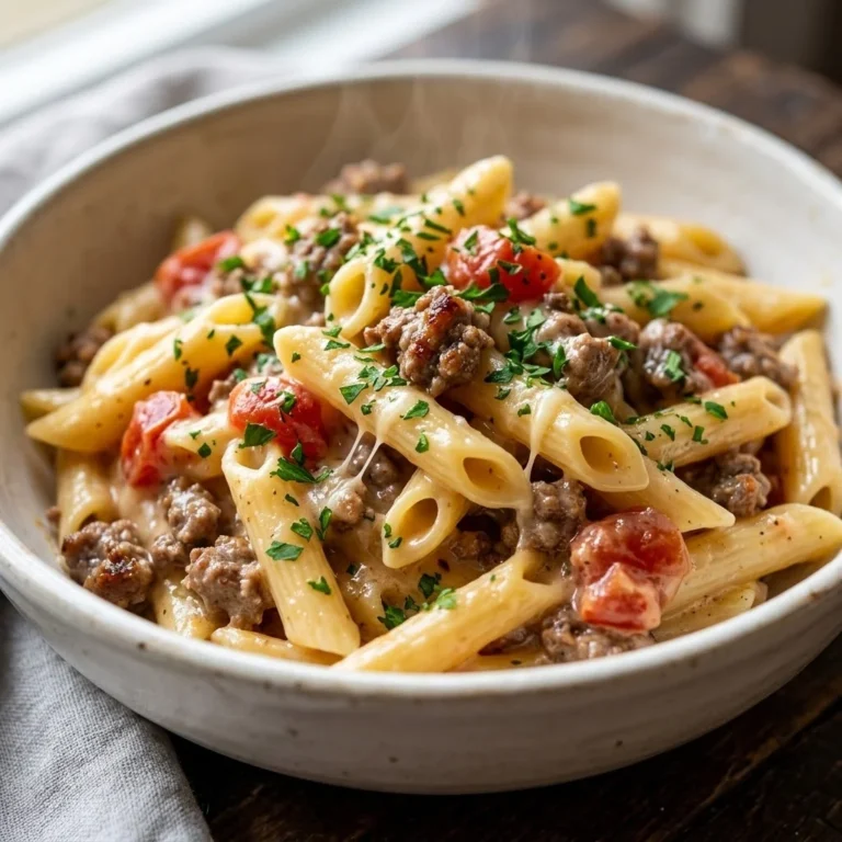 Creamy Beef Pasta Recipe with Rich Garlic Sauce for a Quick and Comforting Dinner