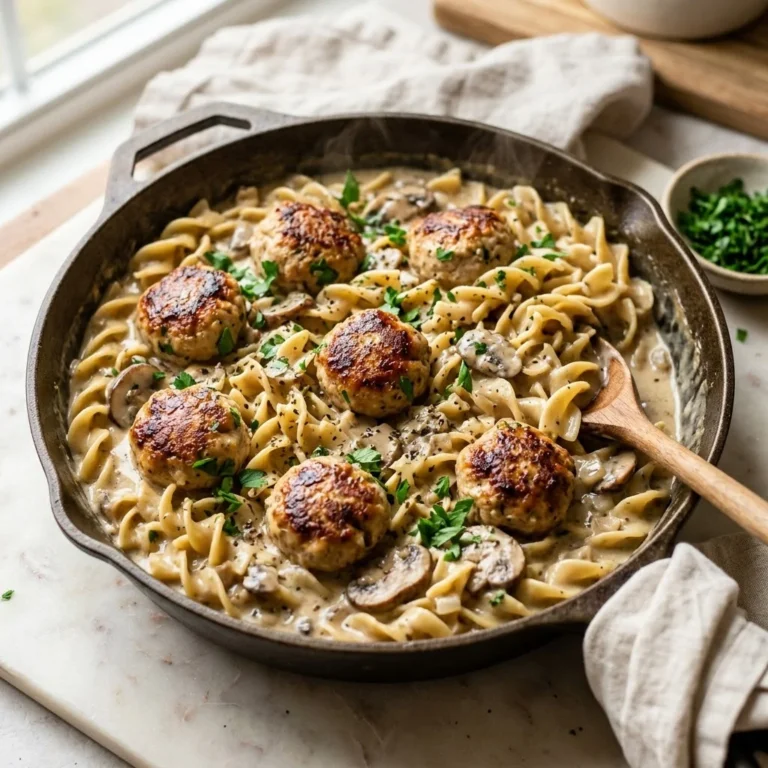 Creamy Meatball Stroganoff Recipe with Egg Noodles – Easy One-Pan Comfort Dinner for Busy Weeknights