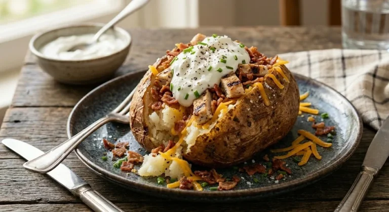 Air Fryer Loaded Baked Potatoes (Low-Calorie)