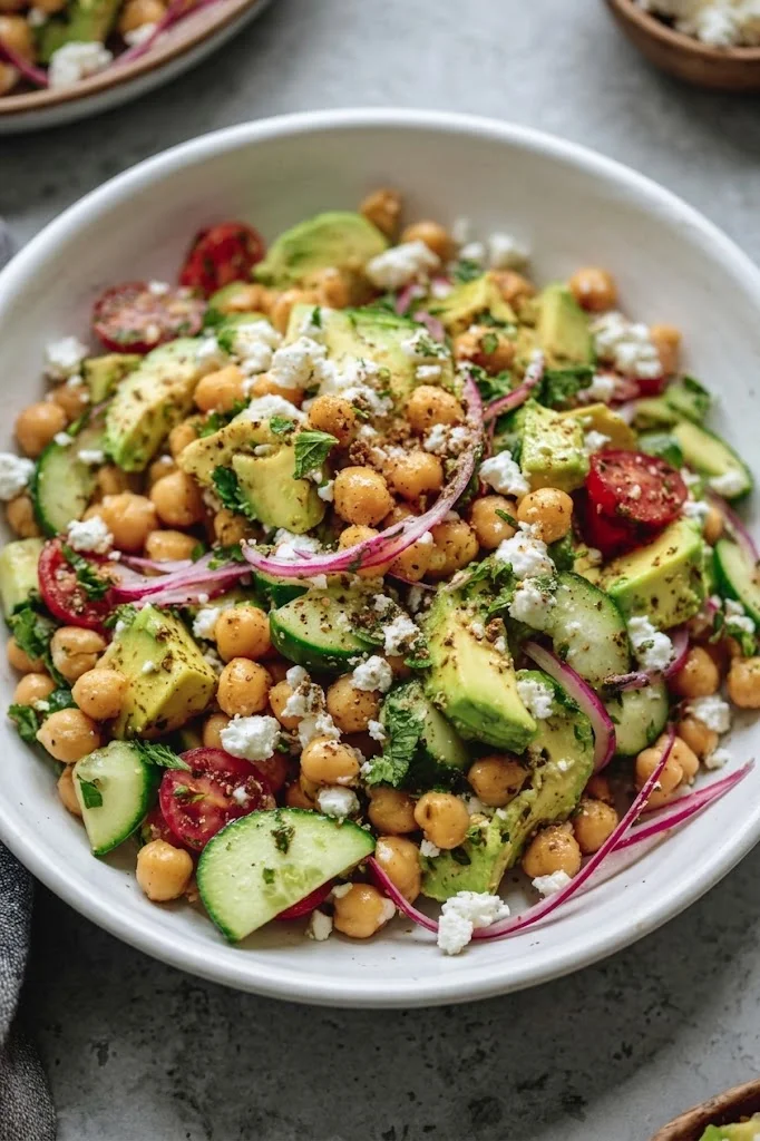 Best Mediterranean Chickpea Salad with Feta and Avocado (Easy 15‑Minute Lunch Recipe for Healthy Weekday Meals)