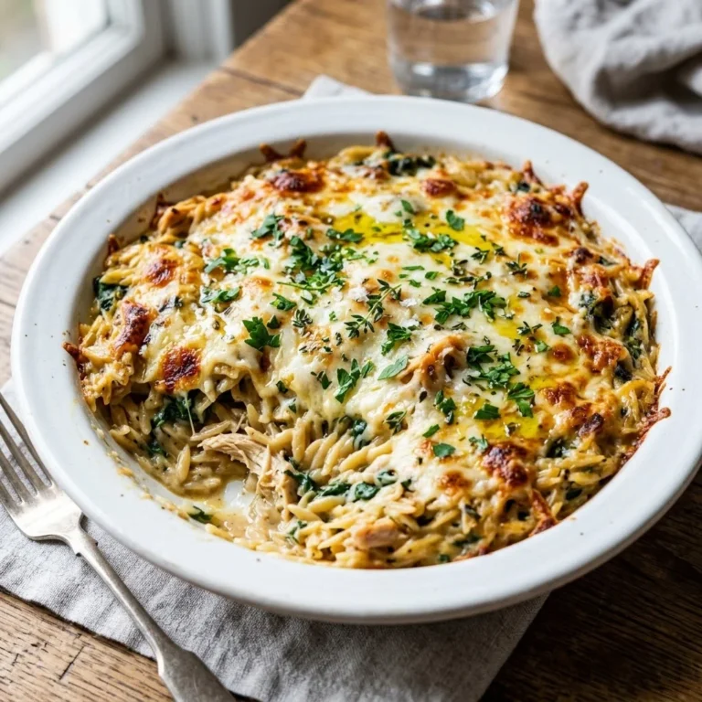 Delicious Chicken Orzo Casserole – The Ultimate Comfort Food for Busy Nights