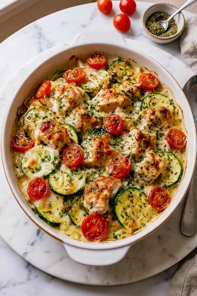 The Comforting Mediterranean Chicken Zucchini Bake You’ll Want Every Week