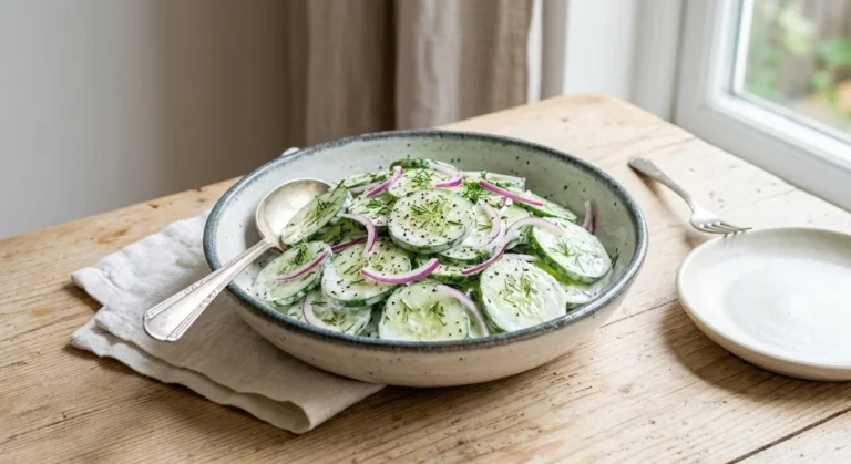 Easy Creamy Cucumber Salad Recipe