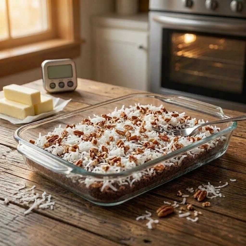 Add the Coconut and Pecans
