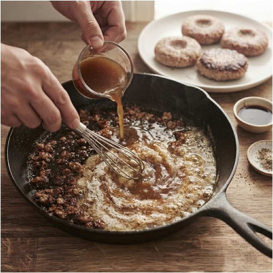 Heat the olive oil in a large skillet over medium-high until it shimmers. Add the patties and sear for 2 to 3 minutes per side, until a deep brown crust forms.