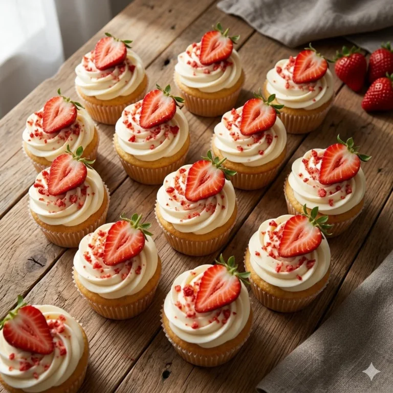 Homemade Strawberry Crunch Cupcakes Recipe