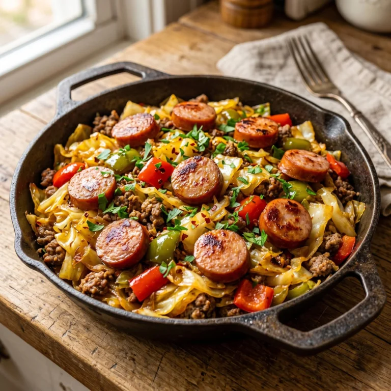 Easy Dirty Cabbage with Smoked Turkey Sausage Recipe