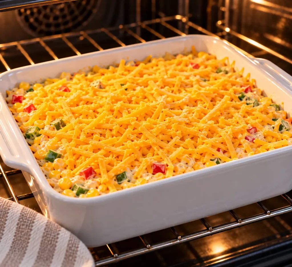Preheat the oven to 350°F (175°C). Transfer the mixture to a greased 8x8 dish or a medium cast-iron skillet and spread it level.