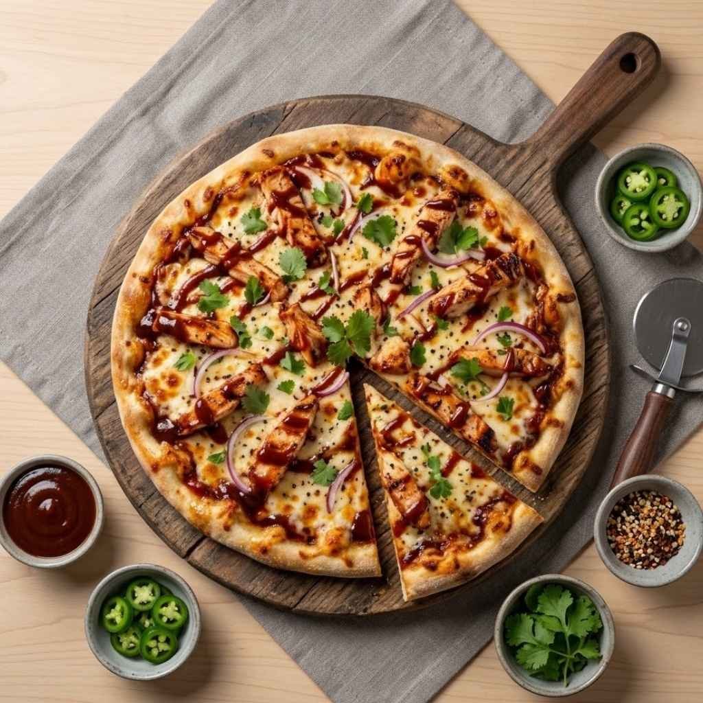 Remove the pizza from the oven and let it rest for about 3 minutes before slicing.