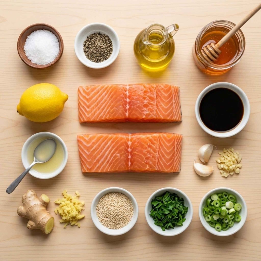 Ingredients for Easy Honey Garlic Salmon
