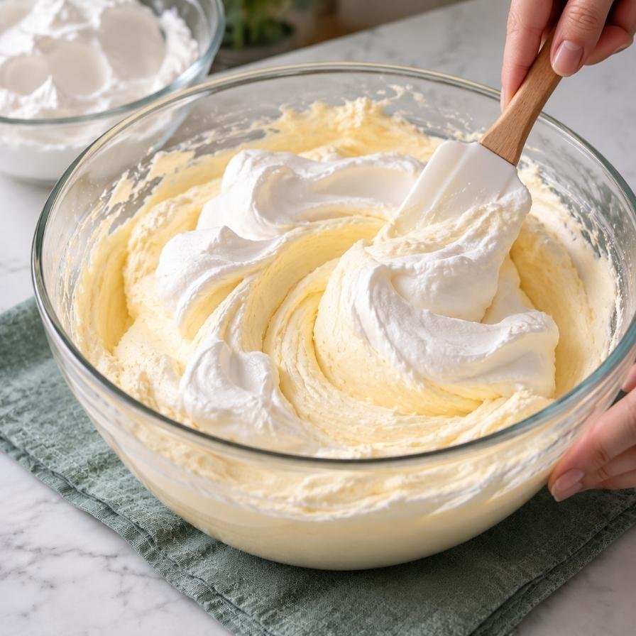 Add the dry instant cheesecake pudding mix to the whipped cream cheese.