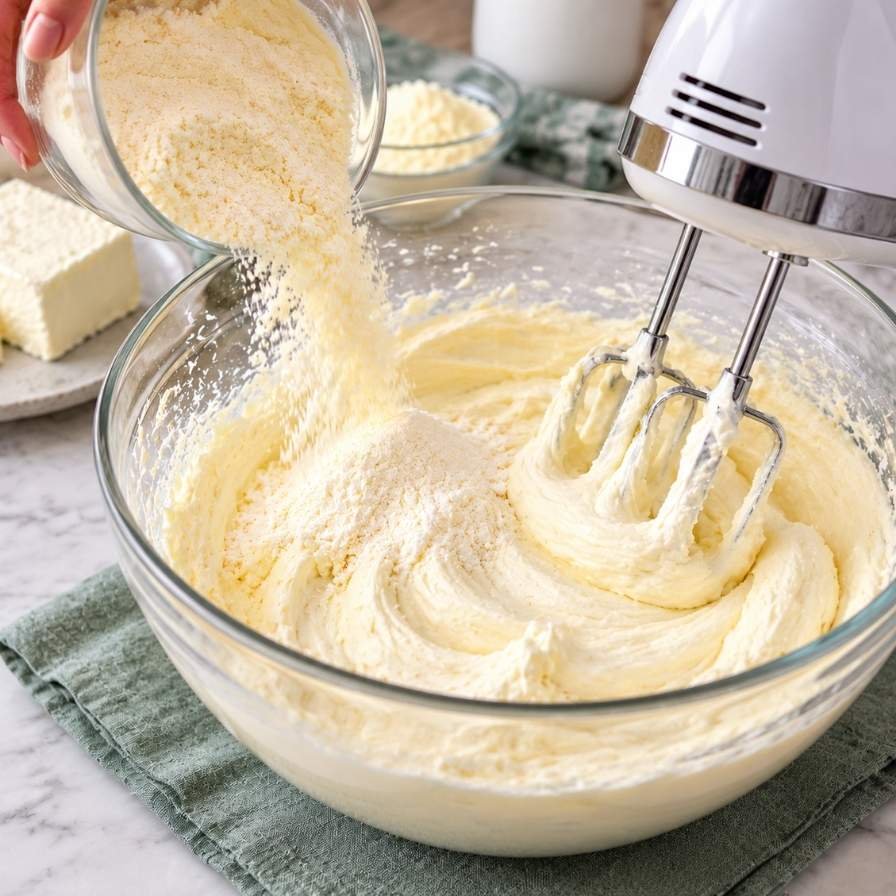 Use a rubber spatula to gently fold everything together until the filling becomes light and fluffy.