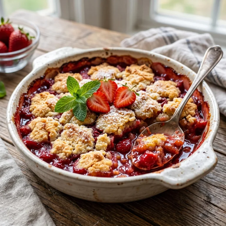 Quick and Easy Strawberry Rhubarb Cobbler Recipe for Beginners