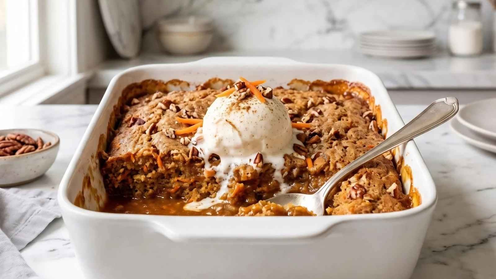 Carrot Cake Cobbler Recipe A self-saucing cobbler looks wrong at every stage and then comes out right,