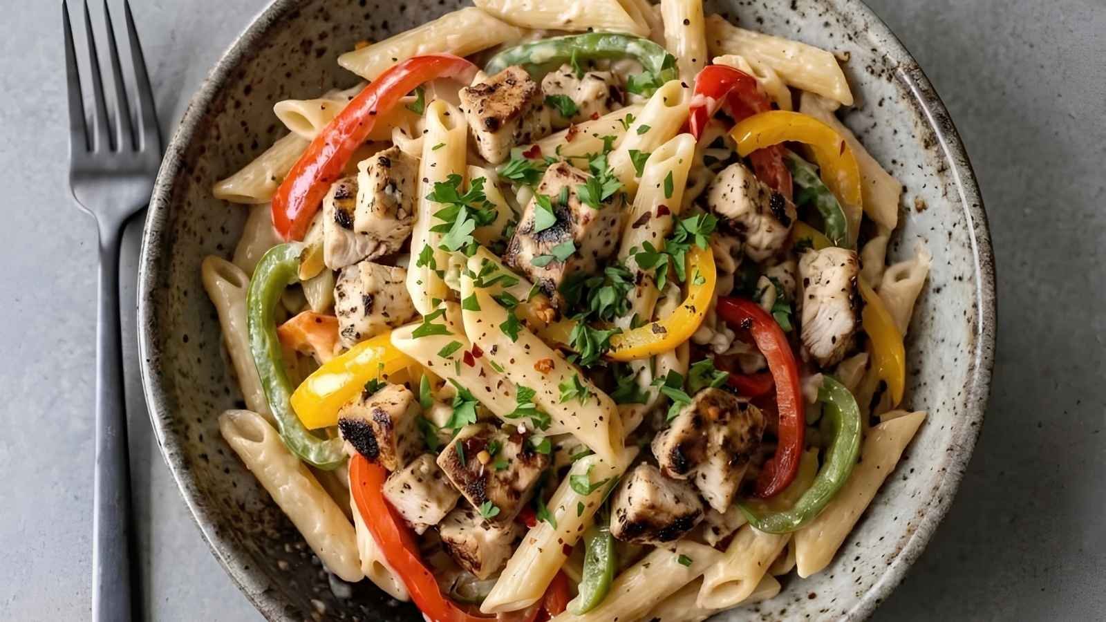 Creamy Rasta Pasta Jerk Chicken Recipe The three peppers in this dish are not a coincidence.