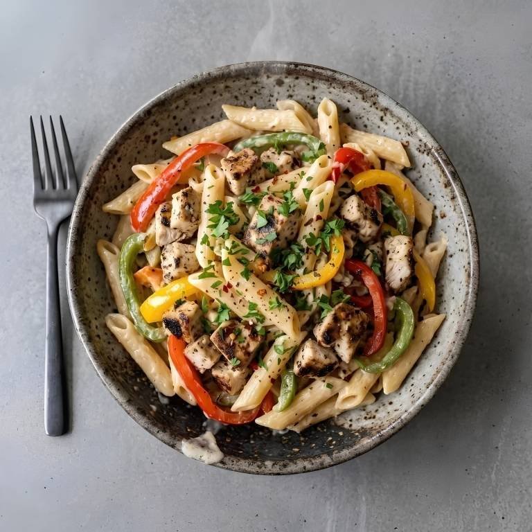Creamy Rasta Pasta Jerk Chicken Recipe The three peppers in this dish are not a coincidence.