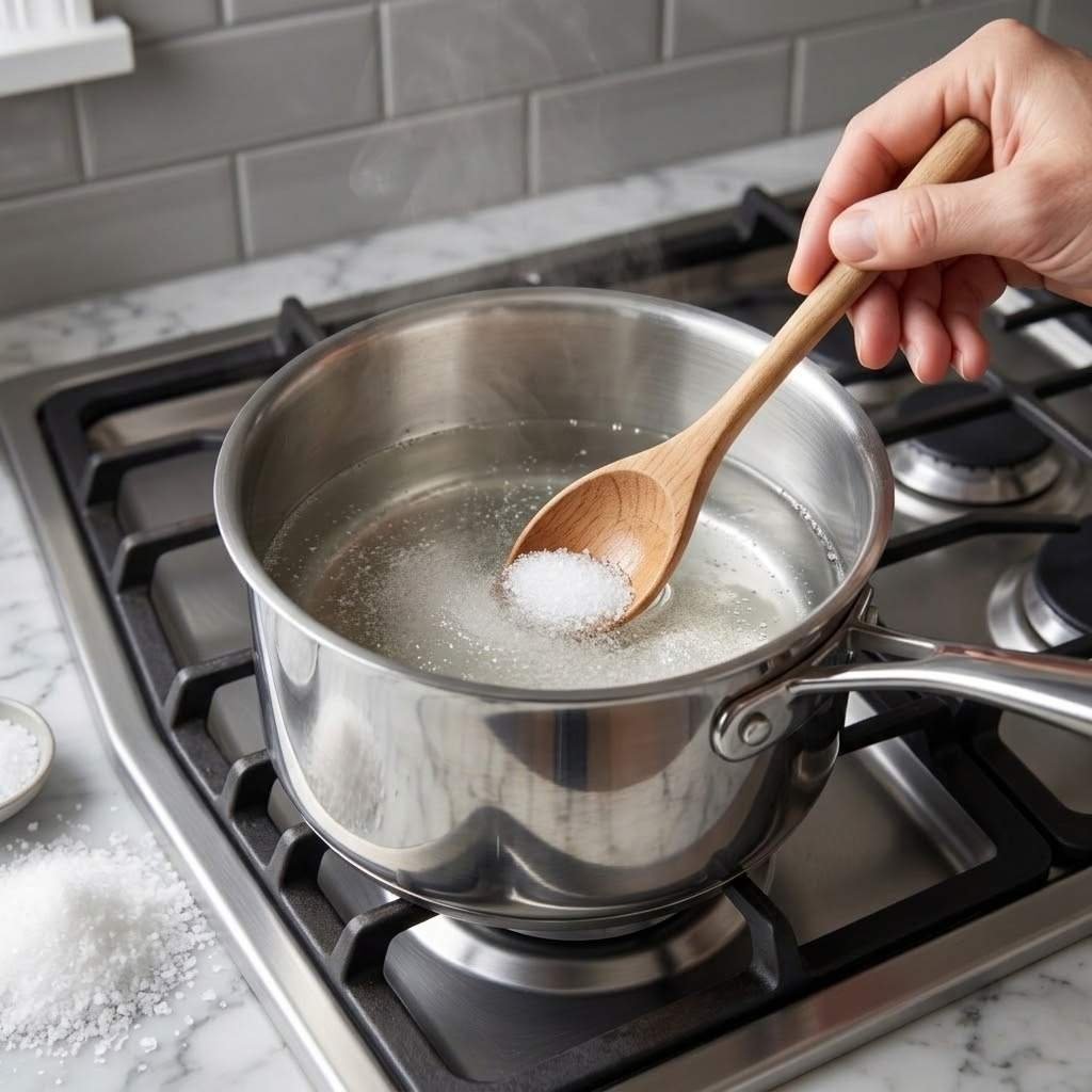 Make the Pickle Brine

Combine vinegar, water, sugar, and salt in a saucepan.