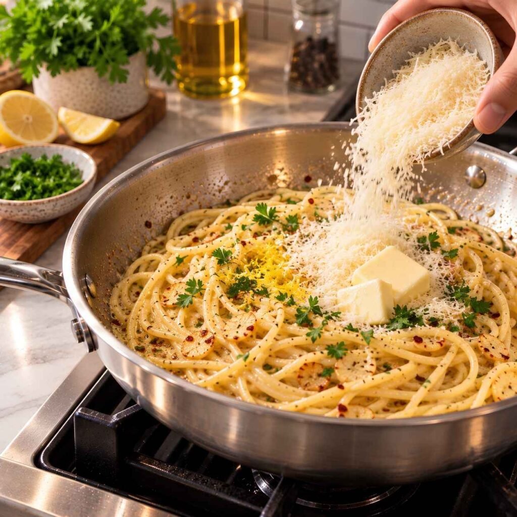  Toss Hard, and Keep Tossing. Now toss the pasta continuously with tongs for 30 to 60 seconds,