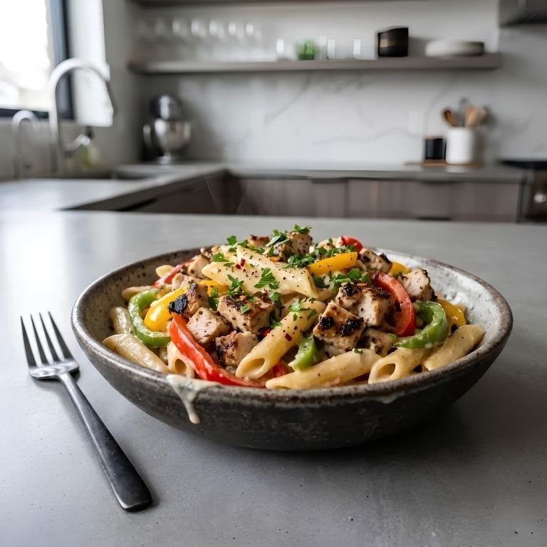 Creamy Rasta Pasta Jerk Chicken Recipe
The three peppers in this dish are not a coincidence.