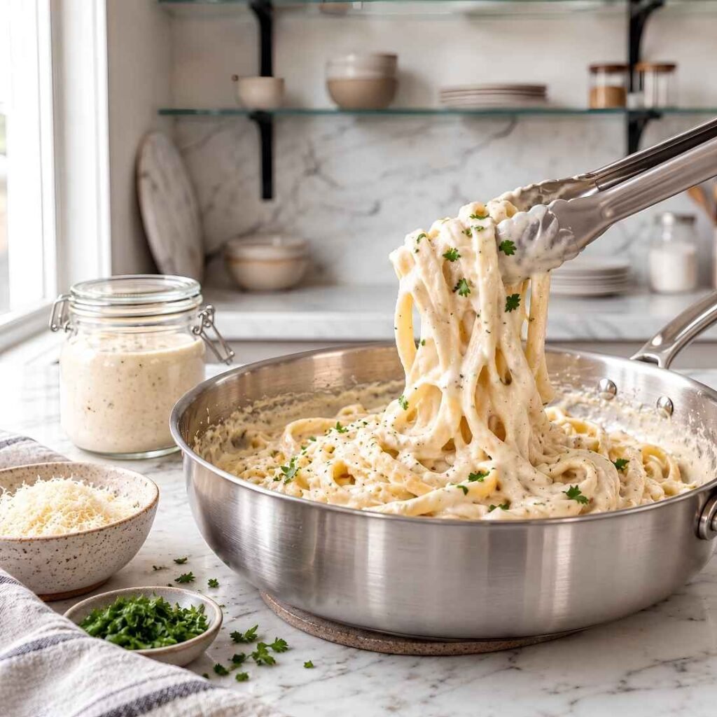 Use It or Store It. For pasta, toss it with 1 lb of freshly cooked pasta 