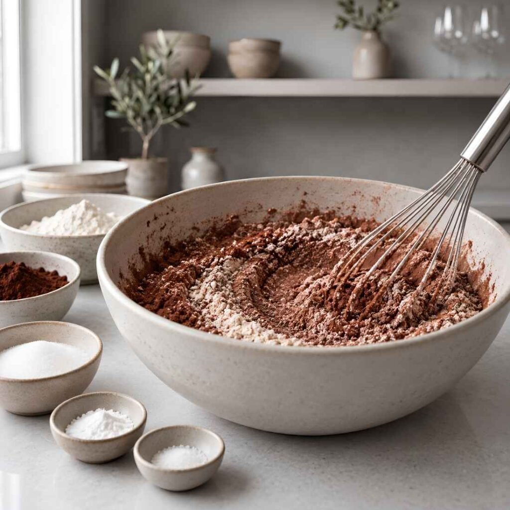 Whisk the Dry Ingredients. In a large bowl, whisk the flour, sugar,