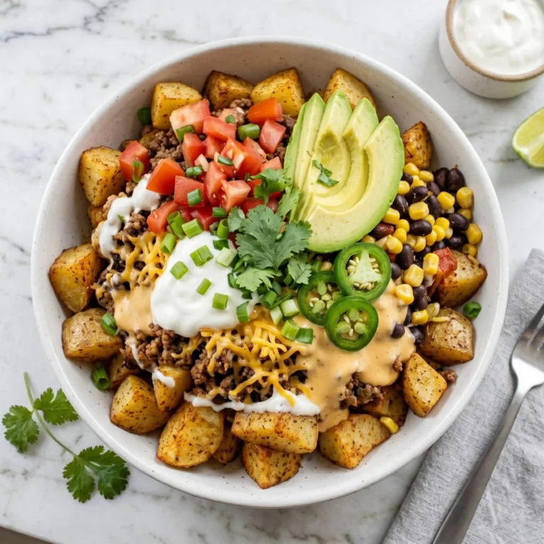 High Protein Loaded Potato Taco Bowl Recipe