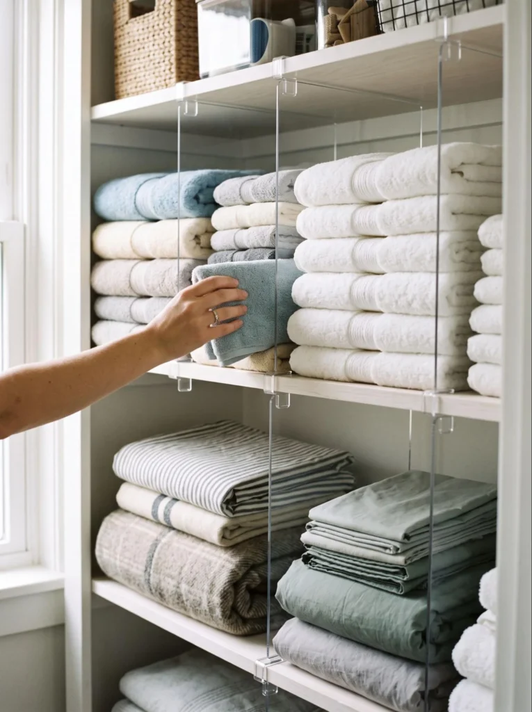 Shelf Dividers for Stacked Linens