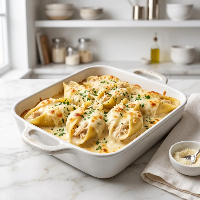 Chicken Alfredo Stuffed Shells Recipe: Creamy, Cheesy, and Comforting