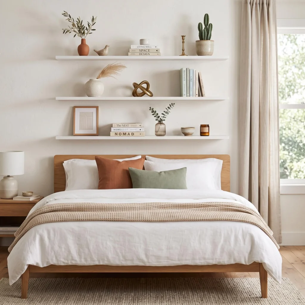  Floating Shelves With Curated Accents