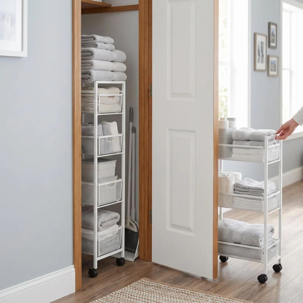 Slim Storage Carts for Narrow Closets