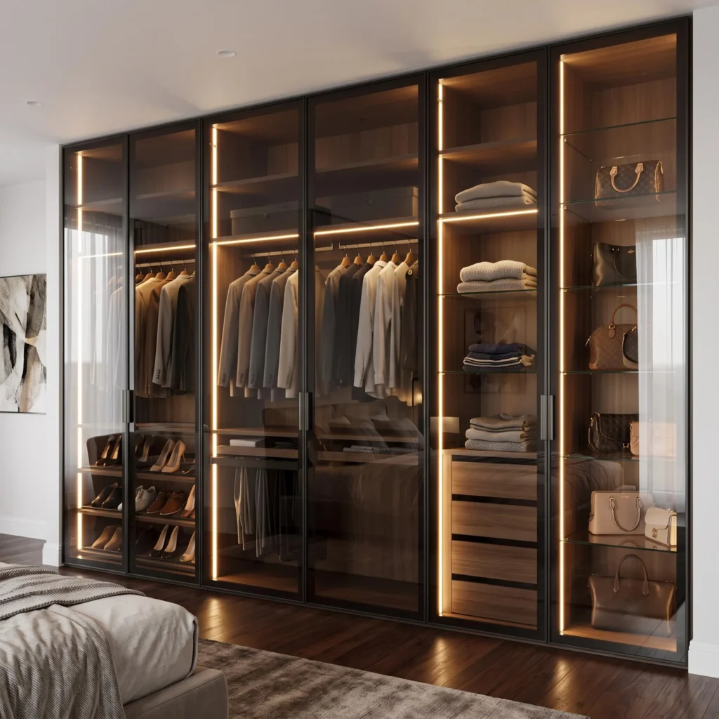  Walk‑In Wardrobe With Glass Doors