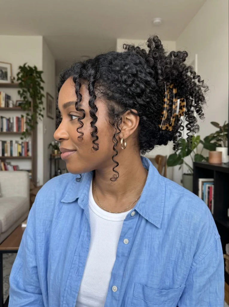 Burmese Curly Claw Clip Updo