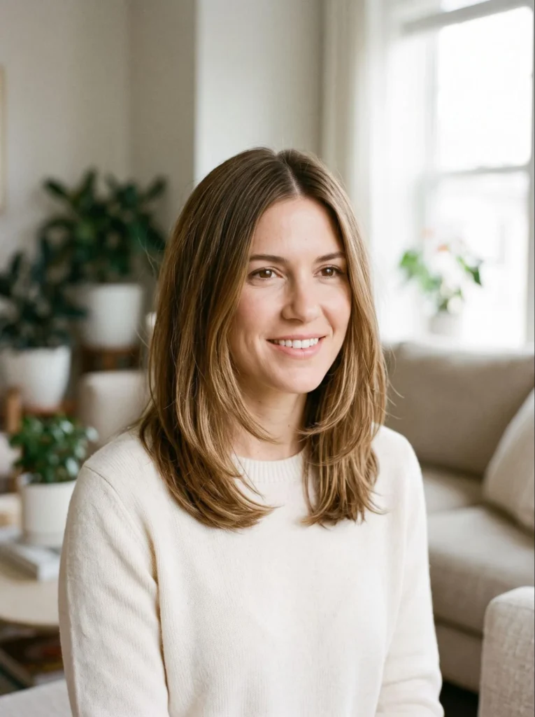 Shoulder Length Hair With a Center Part