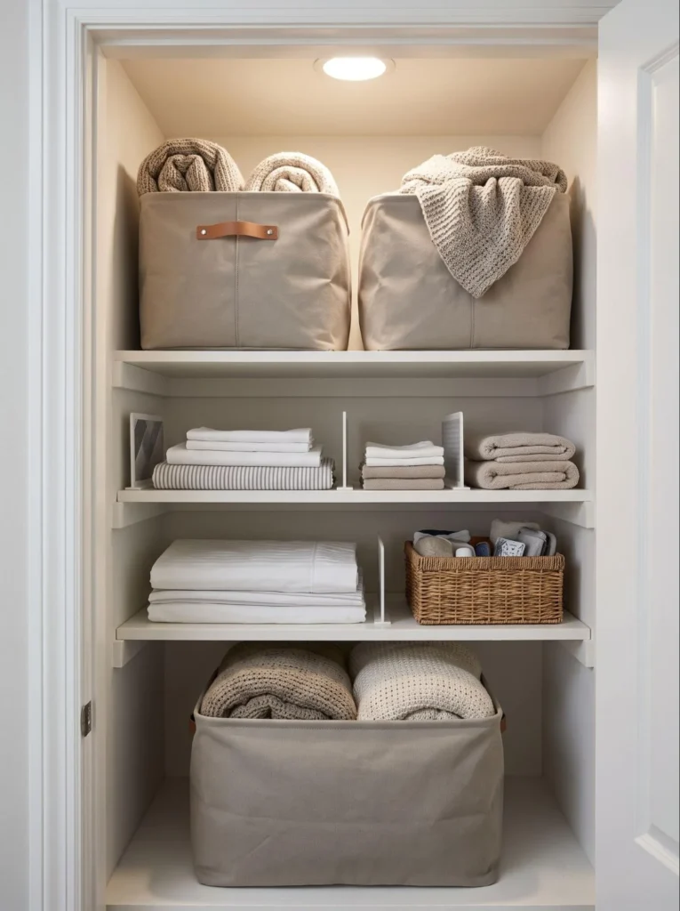 Fabric Storage Bins for Extra Blankets